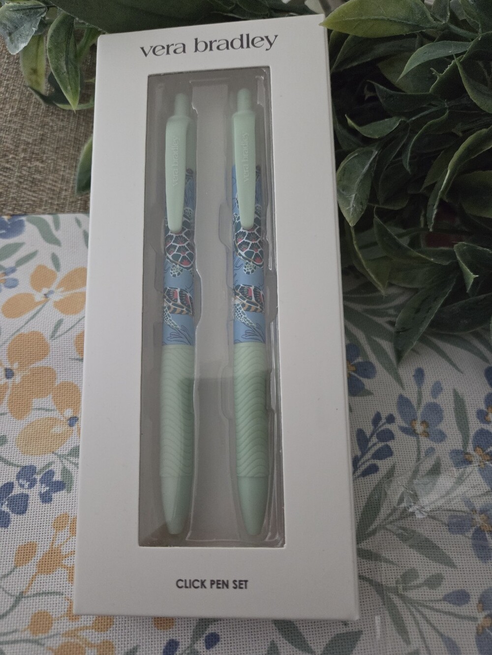 Vera Bradley Mint Sea Turtles Patterned Click Pen Set - 2 Pack
